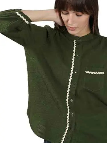 VERO MODA Women's Viscose-Lenzing Ecovero Relaxed Fit Beige Shirt SaumyasStore