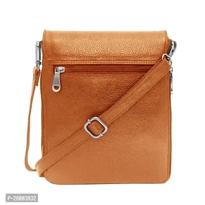 Stylish Brown Leather Solid Sling Bags For Women