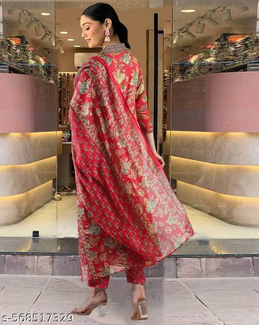 Ruby Blossom Anarkali Suit Set