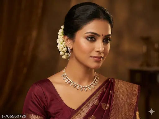 Ethnic Brass Gold Plated Bracelet with Pearls