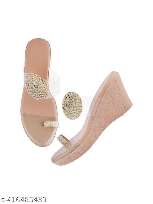 Selfiee Embellished Rhinestones Wedges Sandal Platform Heels Party Sandals For Womens & Girls