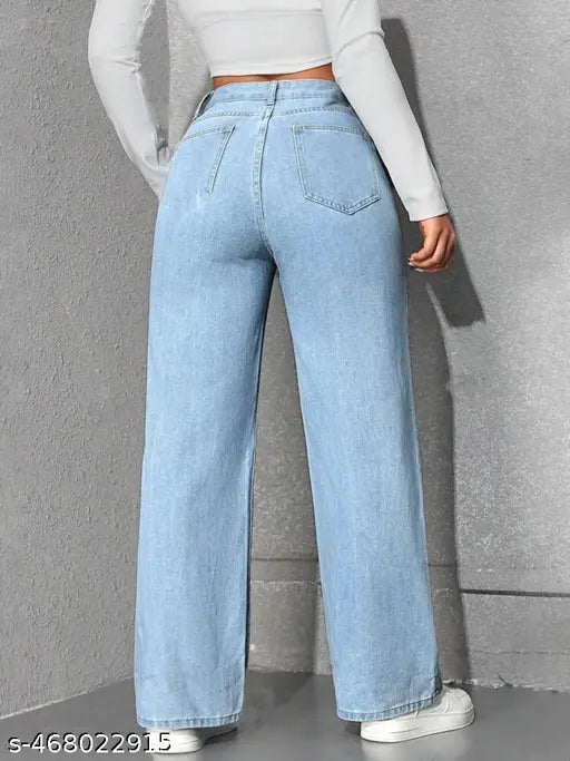 H&H Casual All-Match Washed Loose Straight-Leg WOMEN DENIM Jeans