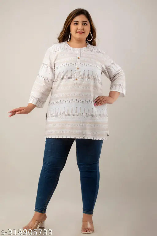 Stylish and Comfortable Plus-Size Rayon Kurti Top/Tunic for Women