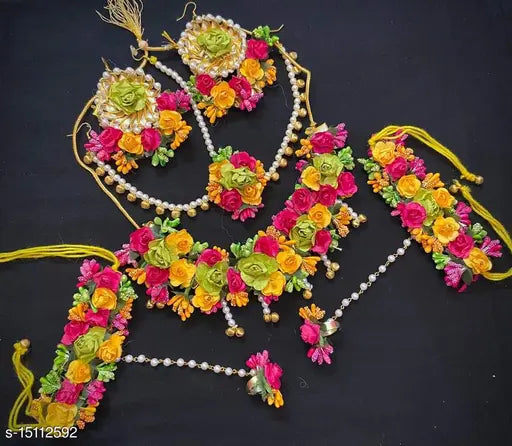 Floral Handmade Jewellery Set (With Plastic Box Packing)