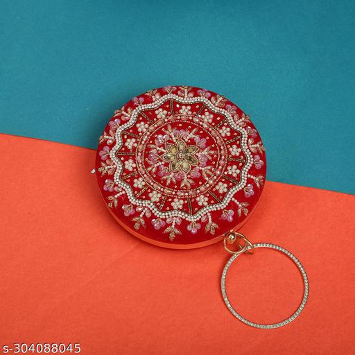 VASTANS Women's Pretty Round Embroidery Clutch