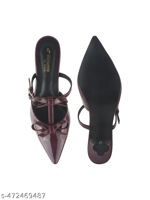 Selfiee Sleek & Modern Design Party Wear Mules Heel Sandals for Women & Girls
