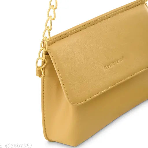 Fastrack Women's Solid Sling Bag Mustard