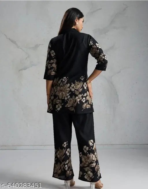 Women Black top bottom set