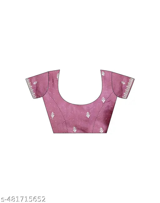 SATRANI Silk Blend Pink Saree with Silk Blend Blouse