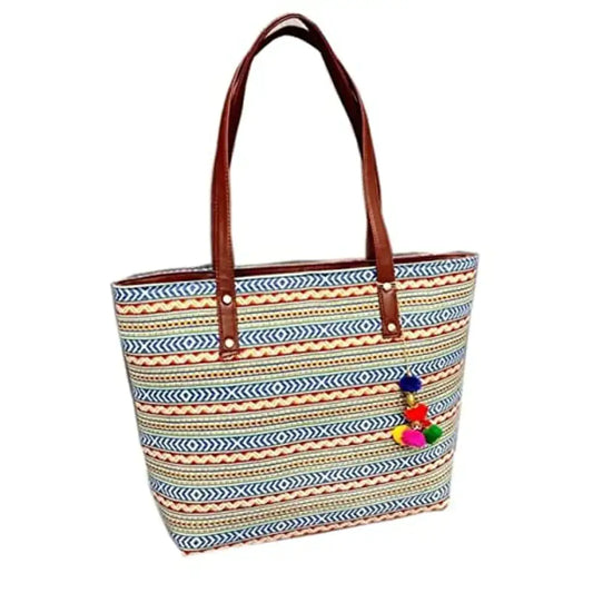 handicrafts and Women's Hand Made Printed sling bag Traditional Tote Shoulder Bag for Party Wedding (Multicolor)