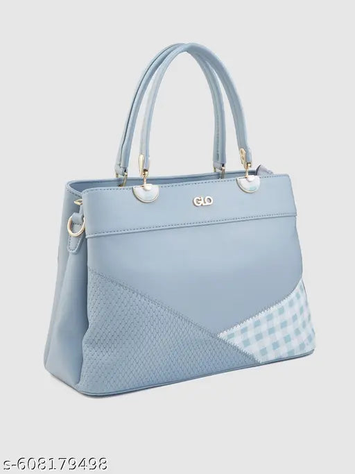Globus Women Blueish Grey Colourblocked Casual Handheld Bag