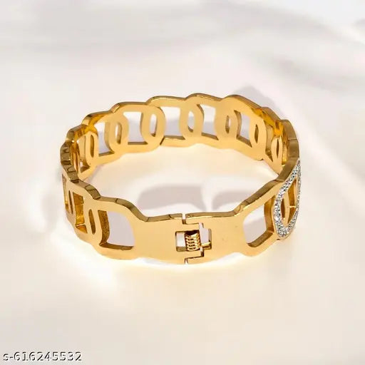 Anti Tarnish Gold Plated Stainless Steel Bracelet For Women & Girls