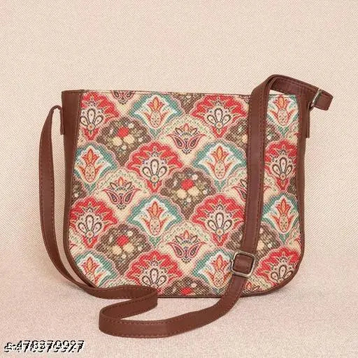 Zouk Mughal Art Multicolor U-Shaped Sling Bag