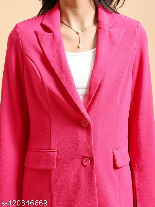 Ketch Women Pink Coat With Shorts Co-Ords