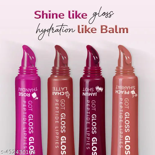Mila Beaute Peptide infused Gloss I With HyaluronicAcid & Vitamin E I Hydrating I Plump & Fuller Lips I Non Sticky I Highly Pigmented|8 gm|Jamun Shot