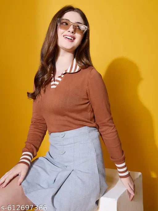 98 Degree North Women Spread Collar Sweater