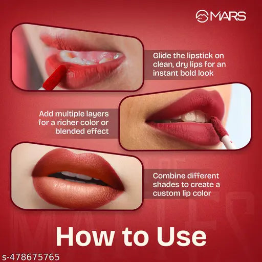 MARS Queen of Mattes Liquid Lipsticks Box Set of 3 (13.5 ml) (PLUMS & MAROONS) | Smudgeproof & Transferproof | Intense Pigmentation Long-Lasting Wear | Customizable Colors | Matte Finish