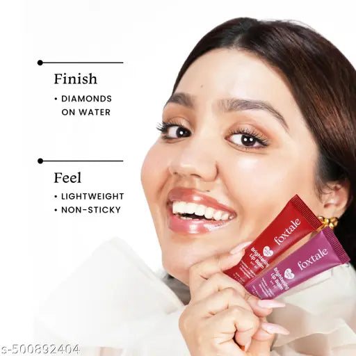 Foxtale Brightening SPF30 Lip Balm | Pack of 2 | Peptides, Vitamin C & Hyaluronic Acid | Brightens Lips | Reduces Pigmentation | Hydrates Lips | Tinted Lip Balms - Light Mauve & Ruby Glaze | 24 gm