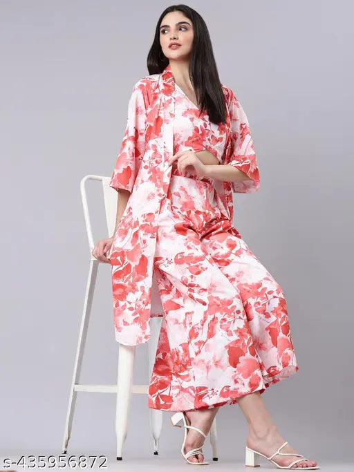 SHOWOFF Women's Sleeveless V-Neck White Dyed Co-Ords Set