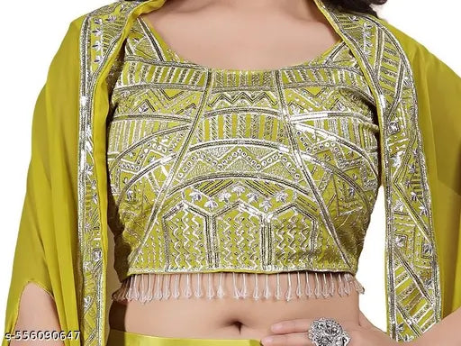 Peeli Roshni in Golden Sequences & Qasab Embroidered Crepe Weave for Traditional Charm and Pre-Wedding Glow Celebration