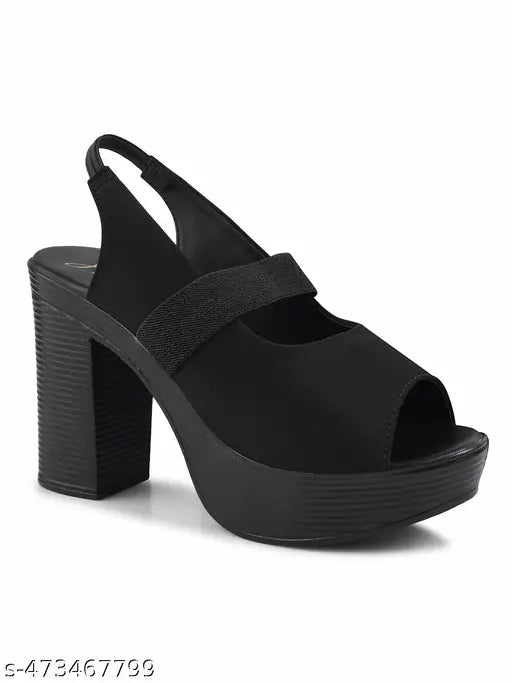 JM Looks Women’s Peep-Toe Block Heel Sandals with Slingback Strap | Stylish and Comfortable for Casual and Party Wear