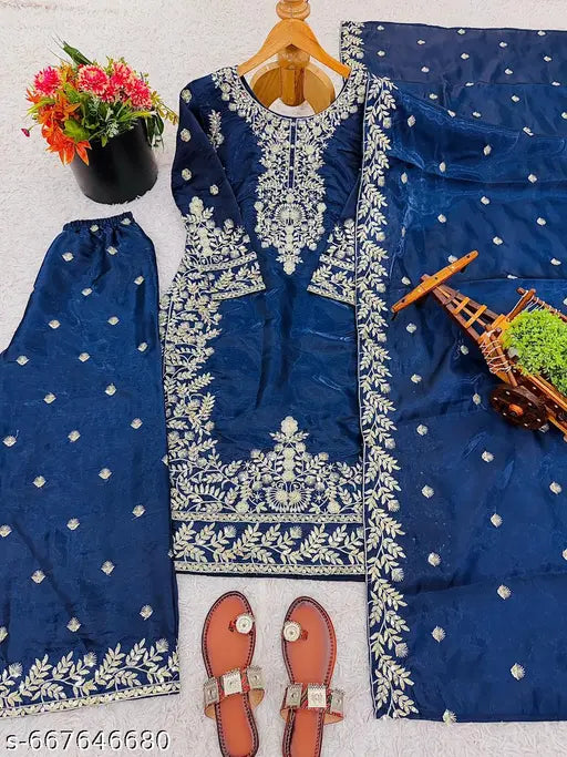 New Designer Heavy Embroidery Work Stylish Stitched Suit