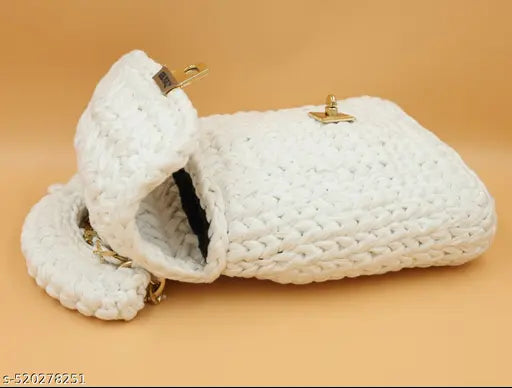 Women Sling Bag Tshirt Yarn Crochet Bag