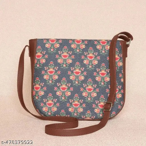 Zouk Mughal Garden Print U-Shaped Sling Bag