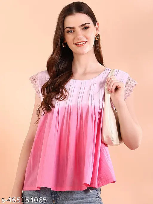 Vibrant pInk Tie-Dye Everywhere Top In Soft Rayon