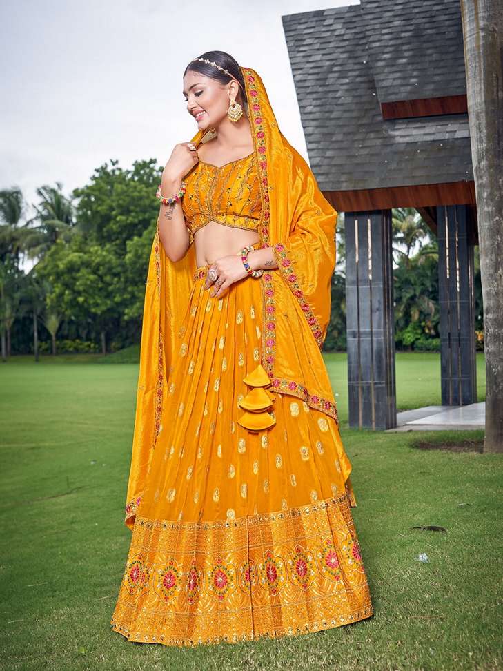 Embroidered Stitched Lehenga Choli