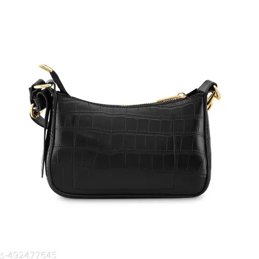 Fastrack Women Black Textured Sling Bag