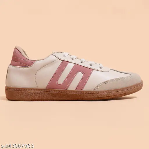 Trase Casual Sneaker Shoes For Women | Soft Cushioned Insole | Sneakers For Woman | Lightweight | Comfortable | Stylish, Trendy Girls And Women Sneakers With Laces (42139, PEACH-CREAM)