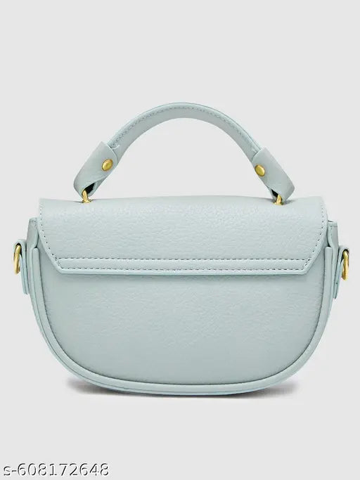 Globus Women Blueish Grey Textured Casual Sling Bag