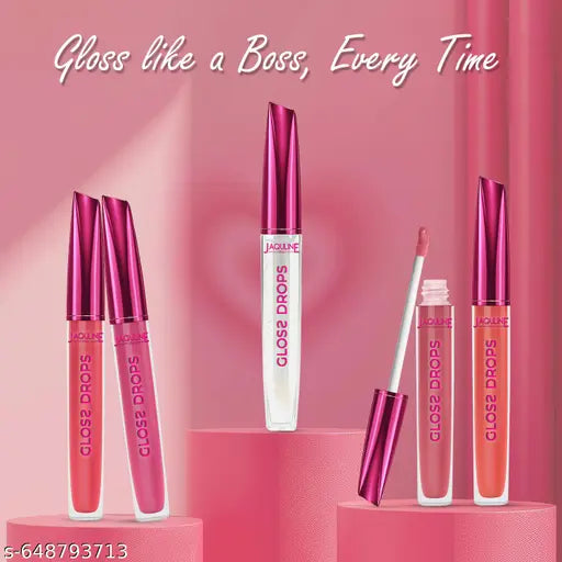JAQULINE USA Gloss Drops Lip Gloss | Hydrating | Long-Lasting Shine | Non-Sticky & Lightweight | Vitamin E & Hyaluronic Acid | Vegan | Cruelty-Free | Moisturizing | Gloss Queen 04, 3.5ml
