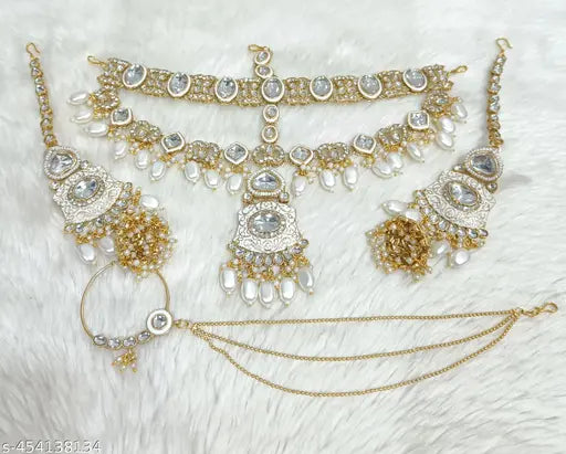 Bajrang Jewels Point Premium Gold-Plated Bridal Jewellery Set – Hand-Craed Imitation Wedding Jewelry, Perfect for Mehndi Vibes, Haldi Hues & Sangeet Sparkles, Bridal Perfectionft & Reception Glam