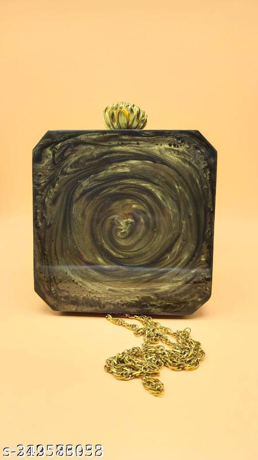 NEW STYLE HANDICRAFT Fashionable Latest Women Resin Crystal Stone Clutch