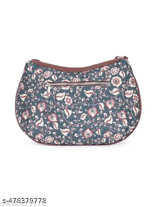 Zouk Chittoor Blue Kalamkari Structured Shoulder Bag