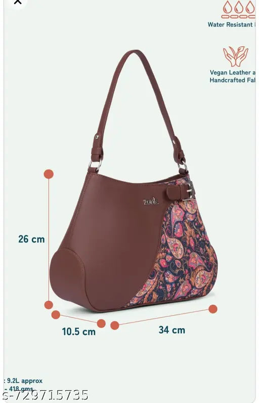 Women Elegant Structured Vegan Leather Handbag• Premium Women Buckle Design Handbag• Stylish Women Structured Office Handbag