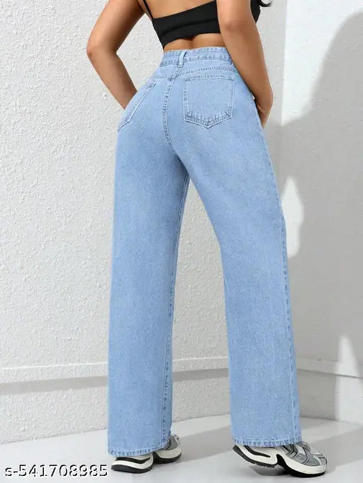 H&H ICE BLUE Essnce High Waist WIDE LEG WOMEN DENIM Jeans