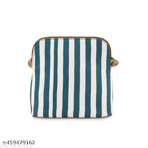 Fastrack Women's Striped Sling Bag White & Green