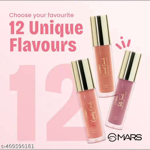 MARS Candylicious Colored Lip Gloss for Women | Hydrating & High Shine | Lightweight Weight & Comfortable | Non-Sticky | Enriched with Vitamin-E (4.0ml) ( 02-TUTTI FROOTI )