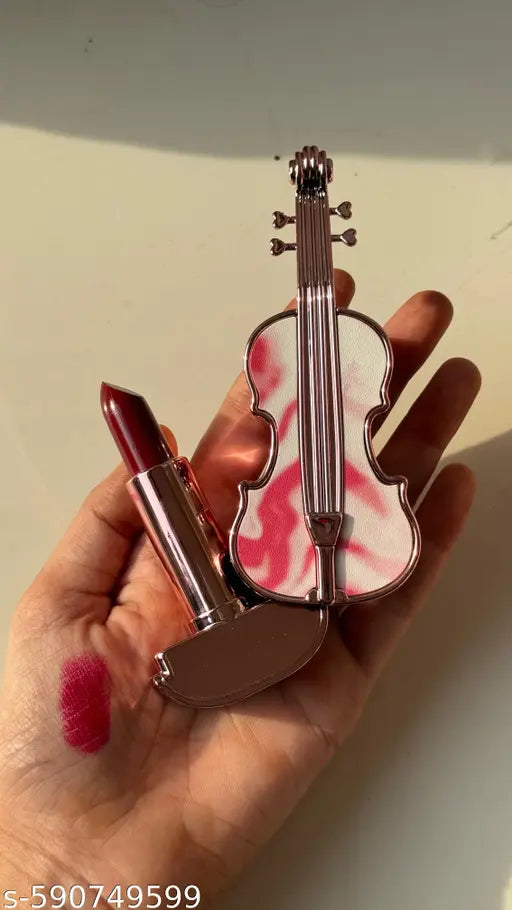 Korean Luxury Violin Shape Lipstick – Long Lasting, Moisturizing & Matte Finish