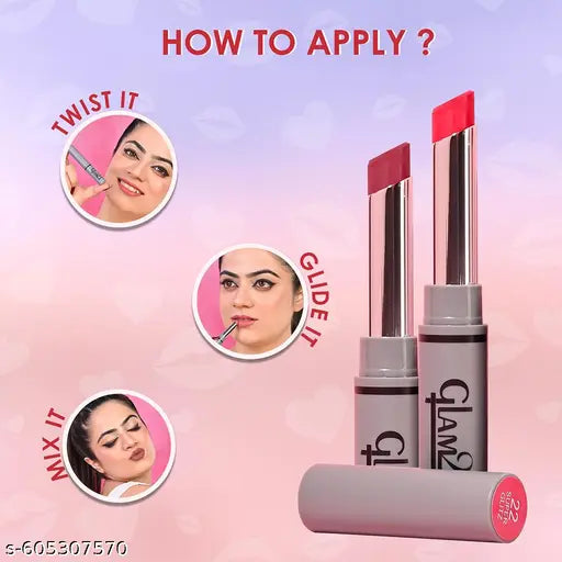 Glam21 Luxury Glam Collection Lipstick Set | Pack of 3 | Long-Lasting & Non-Transfer | Creamy Matte Formula | Smudge-Free | HD Color | Shades: Wine & Dine, Super Glitz & Rouge | 2gm Each