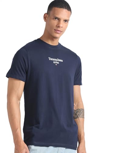 Tommy Hilfiger Men's Slim Fit T-Shirt (S24JMKT139_Blue L)