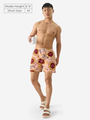 The Souled Store Official Stranger Things: Hellfire Club Men and Boys Pull On Cotton Boxer Shorts Pink Boxer Shorts Men's Boxers Cotton Breathable Comfortable Elastic Waistband Graphic Printed - SaumyasStore