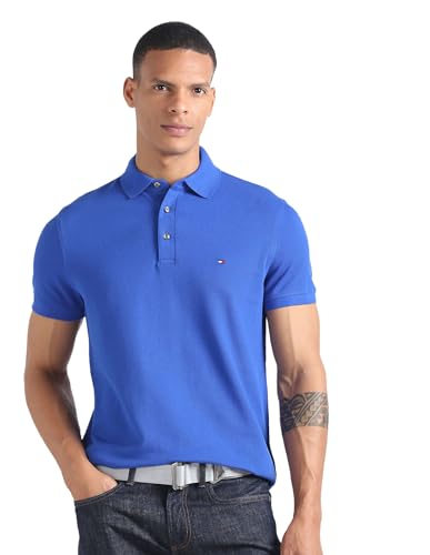 Tommy Hilfiger Men's Slim Fit T-Shirt (S24HMKT236_Blue S)