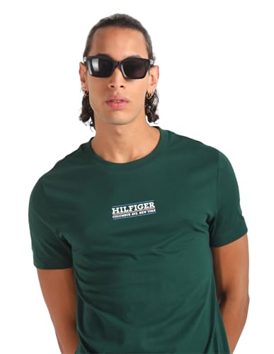 Tommy Hilfiger Men's Slim Fit T-Shirt (S24HMKT263_Green XL)