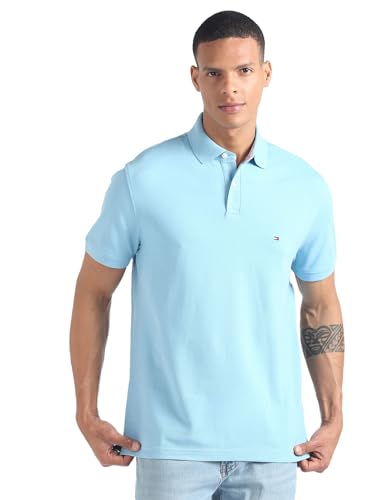 Tommy Hilfiger Men's Classic Fit T-Shirt (S24HMKT605_Blue L)
