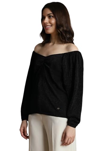 Allen Solly Women's Regular Fit Blouse (Black) - SaumyasStore