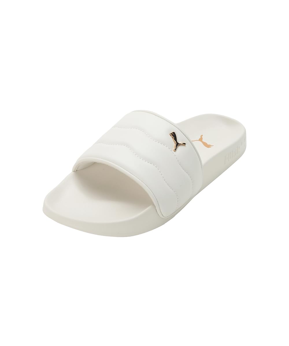 Puma slides white sales and gold